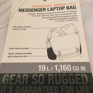Used Eddie Bauer black laptop, messenger bag